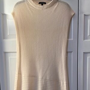St John’s Cream Ribbed Wool Asymmetrical Sweater Shirt